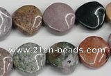 CTW11 15.5 inches 16mm twisted coin Indian agate beads wholesale