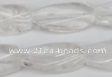 CTW110 15.5 inches 15*30mm twisted rectangle white crystal beads