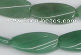 CTW111 15.5 inches 15*30mm twisted rectangle green aventurine beads