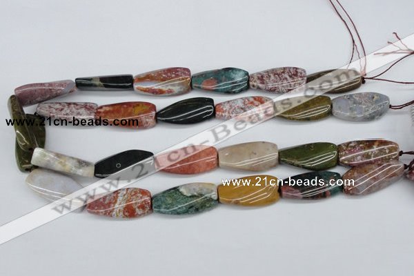 CTW113 15.5 inches 15*30mm twisted rectangle Indian agate beads