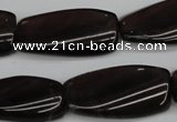 CTW114 15.5 inches 15*30mm twisted rectangle smoky quartz beads