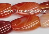 CTW117 15.5 inches 15*30mm twisted rectangle agate gemstone beads