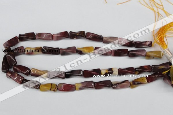 CTW125 15.5 inches 9*20mm twisted trihedron mookaite gemstone beads