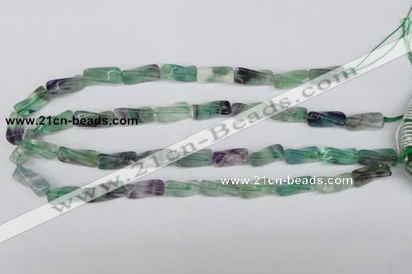 CTW126 15.5 inches 9*20mm twisted trihedron fluorite gemstone beads