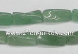 CTW129 15.5 inches 9*20mm twisted trihedron green aventurine beads