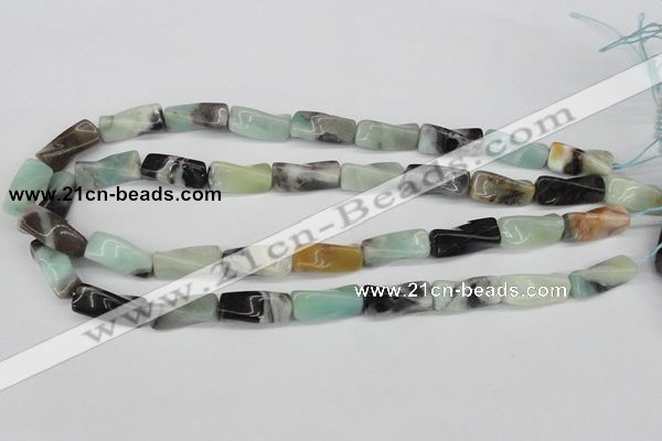 CTW131 15.5 inches 10*20mm twisted trihedron amazonite gemstone beads