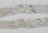 CTW137 15.5 inches 9*20mm twisted trihedron white crystal beads