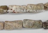 CTW139 15.5 inches 9*20mm twisted trihedron jasper gemstone beads