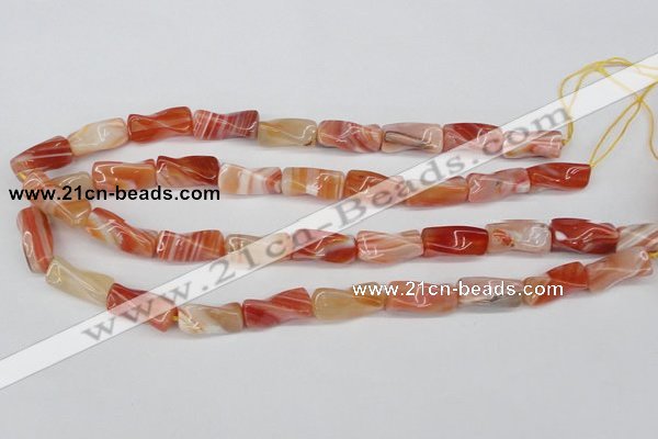 CTW143 15.5 inches 9*20mm twisted trihedron agate gemstone beads