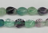 CTW147 15.5 inches 8*11mm twisted rice fluorite gemstone beads