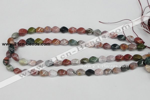 CTW149 15.5 inches 8*11mm twisted rice ocean agate gemstone beads