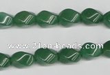 CTW152 15.5 inches 8*11mm twisted rice green aventurine beads