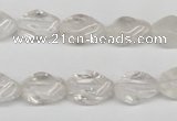 CTW153 15.5 inches 8*15mm twisted rice white crystal beads