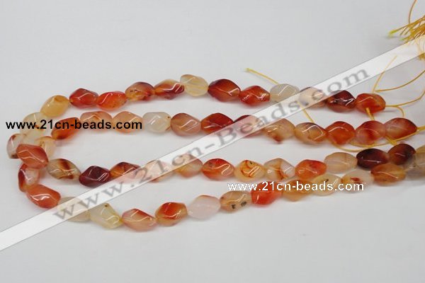 CTW155 15.5 inches 8*15mm twisted rice agate gemstone beads