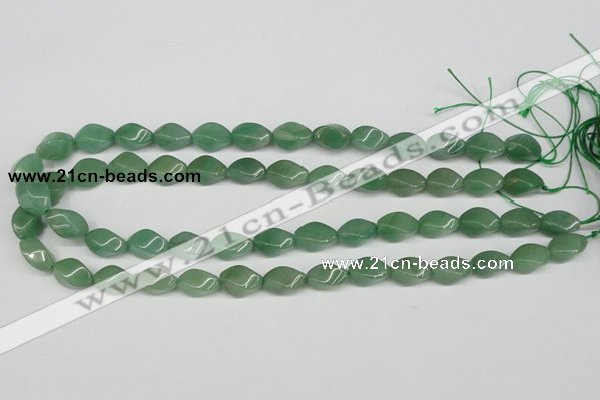 CTW157 15.5 inches 8*15mm twisted rice green aventurine beads