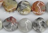 CTW16 15.5 inches 16mm twisted coin crazy lace agate beads wholesale