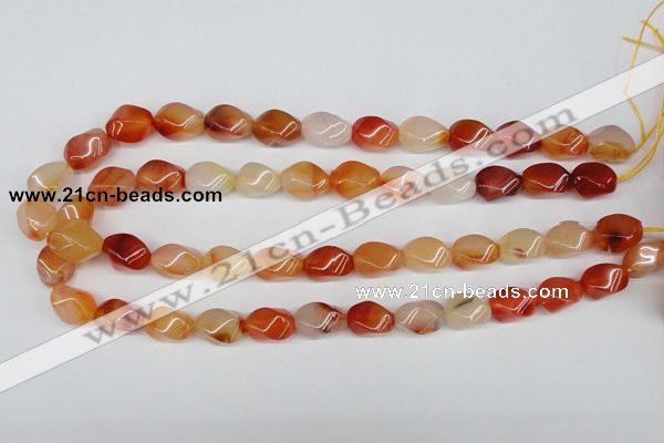 CTW160 15.5 inches 10*15mm twisted rice agate gemstone beads