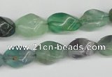 CTW162 15.5 inches 10*15mm twisted rice fluorite gemstone beads