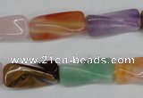 CTW163 15.5 inches 10*20mm twisted trihedron mixed gemstone beads