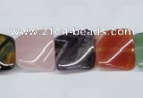 CTW164 15.5 inches 15*15mm twisted square mixed gemstone beads