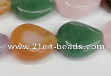 CTW165 15.5 inches 18*22mm twisted teardrop mixed gemstone beads