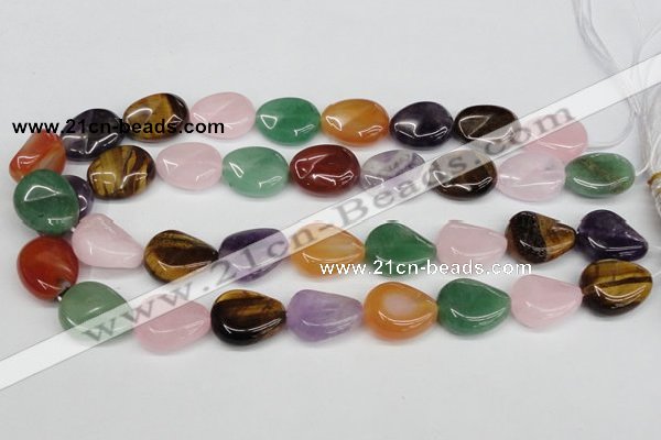 CTW165 15.5 inches 18*22mm twisted teardrop mixed gemstone beads