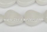 CTW166 15.5 inches 18*22mm twisted teardrop white jade gemstone beads