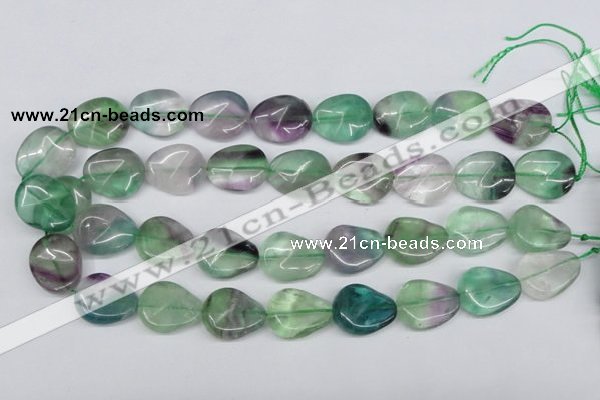 CTW167 15.5 inches 18*22mm twisted teardrop fluorite gemstone beads