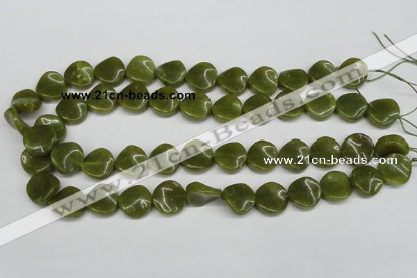 CTW17 15.5 inches 16mm twisted coin jade gemstone beads