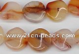 CTW21 15.5 inches 16mm twisted coin agate gemstone beads wholesale