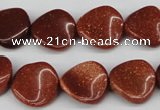 CTW22 15.5 inches 16mm twisted coin goldstone beads wholesale