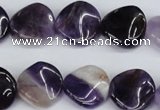 CTW23 15.5 inches 16mm twisted coin amethyst beads wholesale