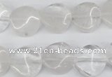 CTW29 15.5 inches 16mm twisted coin white crystal beads wholesale