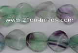 CTW30 15.5 inches 16mm twisted coin fluorite beads wholesale