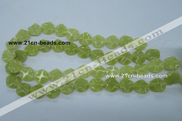 CTW300 15.5 inches 16mm wavy coin olive jade gemstone beads