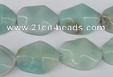 CTW301 15.5 inches 15*20mm wavy oval amazonite gemstone beads