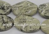 CTW306 15.5 inches 20*30mm wavy oval artistic jasper beads