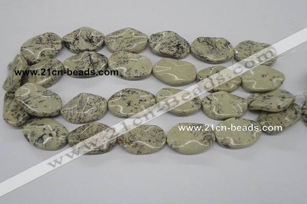 CTW306 15.5 inches 20*30mm wavy oval artistic jasper beads