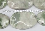 CTW307 15.5 inches 20*30mm wavy oval peace stone beads