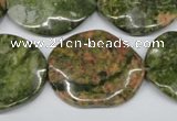 CTW310 15.5 inches 25*30mm wavy oval unakite gemstone beads