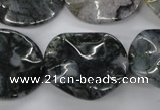 CTW311 15.5 inches 25*30mm wavy oval Indian agate gemstone beads