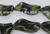 CTW318 15.5 inches 15*30mm wavy marquise Canadian jade beads