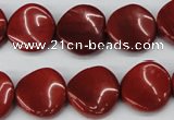 CTW32 15.5 inches 16mm twisted coin red jasper beads wholesale