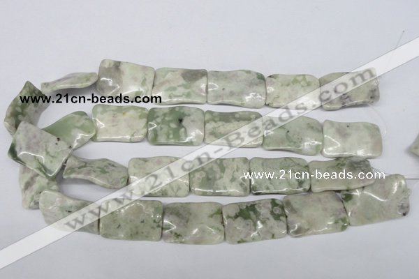 CTW321 15.5 inches 20*30mm wavy rectangle peace stone beads