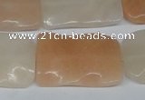 CTW322 15.5 inches 20*30mm wavy rectangle pink aventurine jade beads