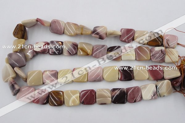 CTW353 15.5 inches 16*16mm twisted square mookaite beads