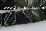 CTW359 15.5 inches 16*16mm twisted square moss agate beads