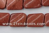 CTW370 15.5 inches 15*20mm twisted rectangle goldstone beads