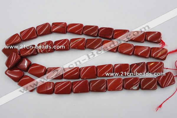 CTW382 15.5 inches 15*20mm twisted rectangle red jasper beads