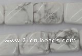 CTW383 15.5 inches 15*20mm twisted rectangle white howlite beads